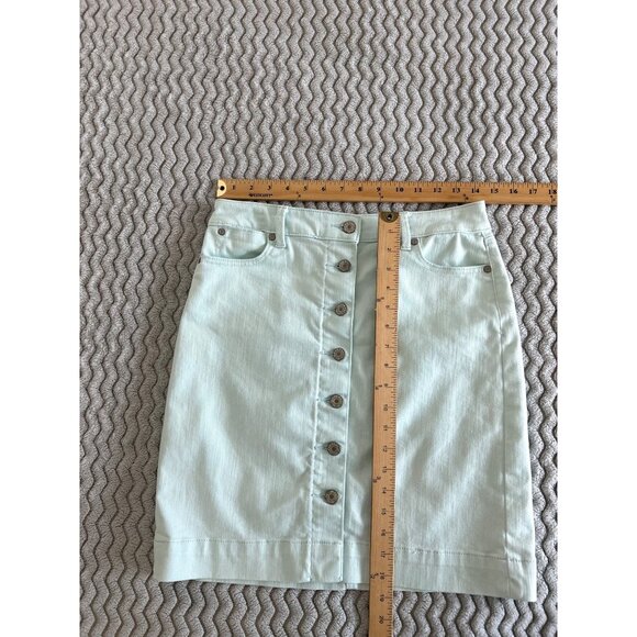 Talbots Petites 4P Light Blue Button-Front Denim Skirt - Picture 5 of 7